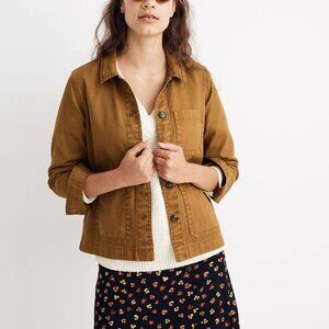 Madewell Garment-Dyed Ashwood Chore Coat in dark tobacco - M